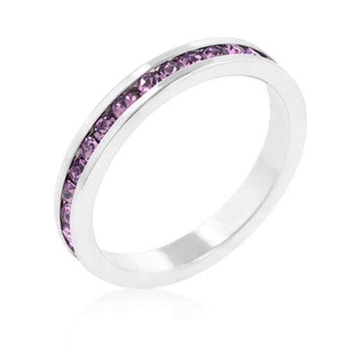 Stylish Stackables with Lavender CZ Wedding Ring  *USA IMPORT*